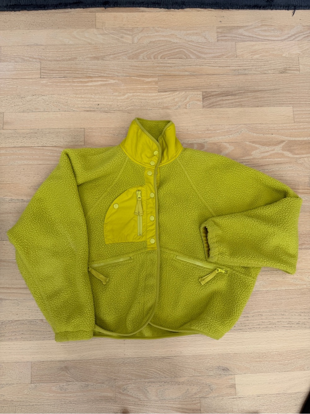 FP Lime Green Fleece Jacket - Lightweight Cozy Layer